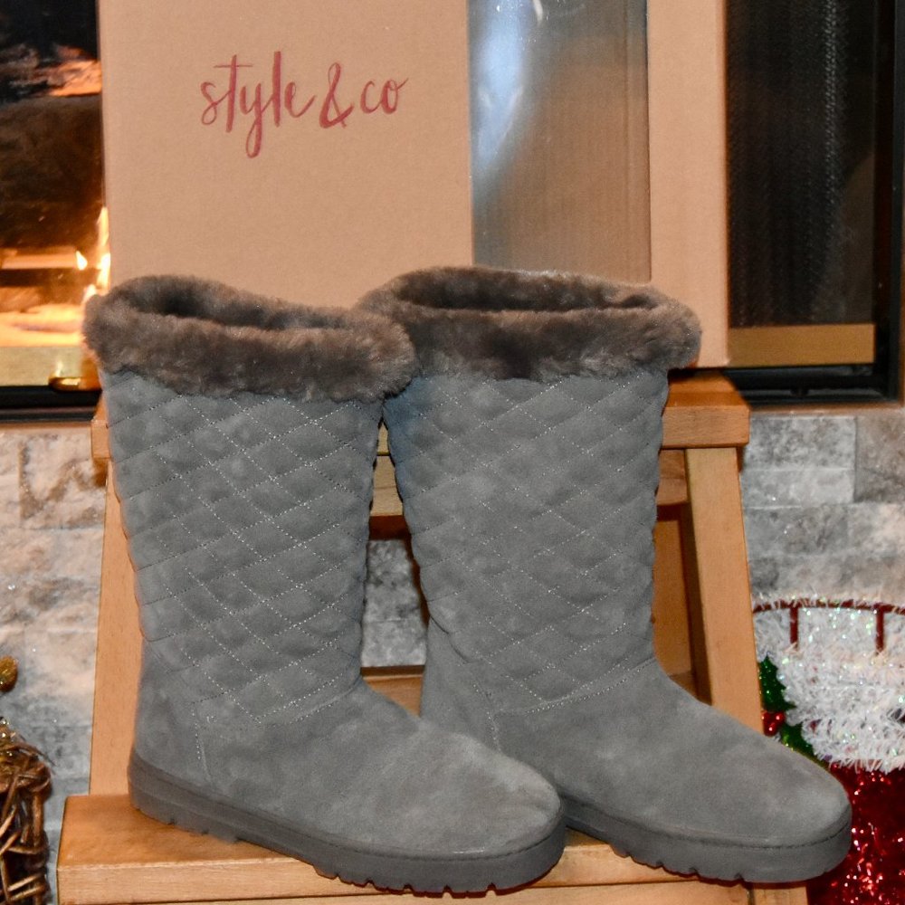 Women's Style & Co Gray "Nickyy" Boot Size 8